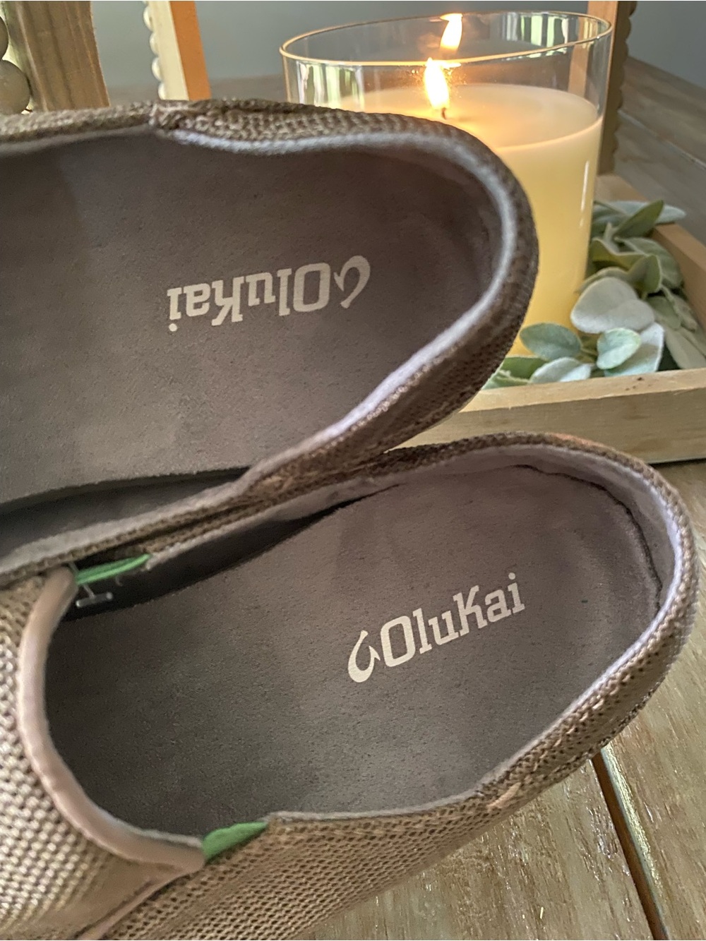 OluKai Nohea Mesh Shoes Slip on Loafers Mustang Lime Peel Mens 8.5 - Picture 13 of 16
